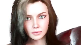 The beautiful woman has growing breasts