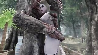 The Dark Elf is having fun with a massive troll cock in this adult Skyrm scene