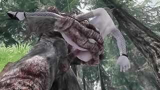 The Dark Elf is having fun with a massive troll cock in this adult Skyrm scene