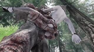 The Dark Elf is having fun with a massive troll cock in this adult Skyrm scene