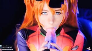 Asuka Langley is a hot slut who loves to fuck and receive cum inside her