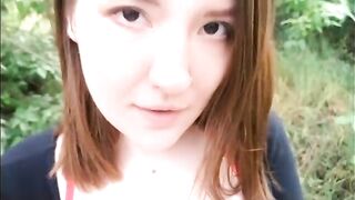 An Asian girl gets fucked outdoors in a new city