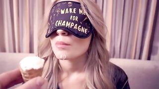 The pretty woman Dozza got lost and received a cumshot in her mouth