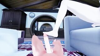 Foot job with the amazing Lumine from Genshin Impact - 3D Hentai