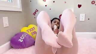Violet Myers fucks herself on Valentine's Day, embodying her sensual and romantic side as a curvy Latina star known for her passion and connection with her audience
