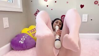 Violet Myers fucks herself on Valentine's Day, embodying her sensual and romantic side as a curvy Latina star known for her passion and connection with her audience