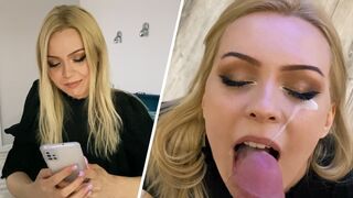 A beautiful neighbor came to visit and treated Lis Evans to a blowjob