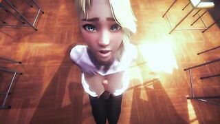 POV Spider Gwen fucks with you in a 3D scene at 60 FPS