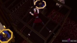 Ada Wong from Resident Evil gets captured and fucked by a police zombie girl