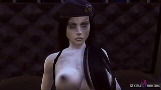Ada Wong from Resident Evil gets captured and fucked by a police zombie girl