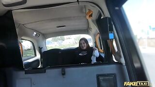 Fake taxi ride with Sabien Demonia in fishnets turns steamy