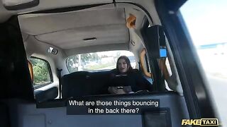 Fake taxi ride with Sabien Demonia in fishnets turns steamy