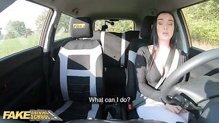 A hot student got fucked by her fake driving school instructor in the car