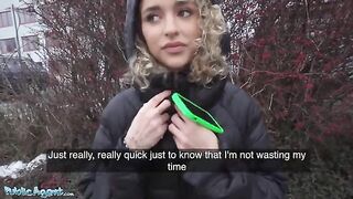 Public Agent fucked curly-haired petite Spanish babe Geishakyd in hallway for cash