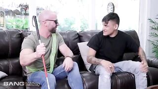 A blind man tricked sexy brunette Vienna Black into sex on the streets