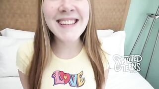Redhead teen with freckles and red pubic hair got fucked at casting
