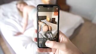 My stepsister distracted me from work and I finished in her pussy