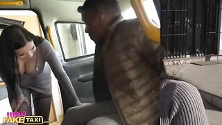 A big black cock fucked the fake taxi driver with huge natural tits