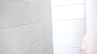 A cute girl has sex with her favorite toy in the shower