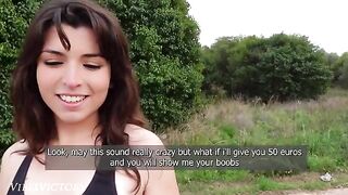 A pretty runner gets fucked right outdoors