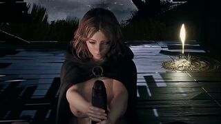 Blacked features hot Melina from Elden Ring in intense action