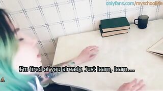 The teacher fucked the schoolgirl in anal during a roleplay