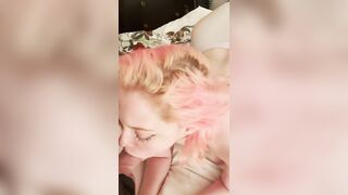 A woman made a mess of her mouth with her husband's penis