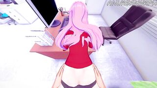 Hentai with the cute Shikimori girl from Koikatsu Party in action