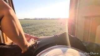 Babe fucked by her boyfriend in the camper on the road