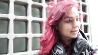 German college girl Ria Red gets picked up and fucked raw