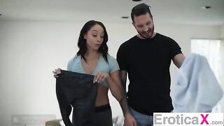 The couple has a sensual sex because they love each other very much