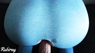 Girl in yoga pants has sex with her best friend on the couch