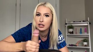 Tiny blonde in doggy style, gets her pussy smashed after winning a trophy