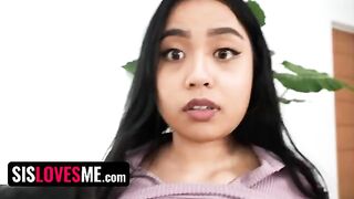 The lucky stepbrother fucked his stepsis to keep her secret