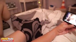 A young guy fucks his step sister with a juicy ass at night