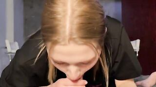 A cute girl got kicked out of the house for being a slut