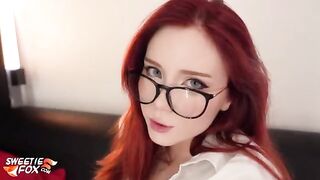 The slutty secretary gets fucked hard by her boss in POV style