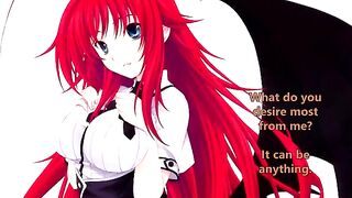 Rias Gremory welcomes her new servant in a steamy hentai JOI scene