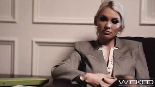 Busty blonde Kenzie Taylor gets fucked by two cocks in therapy