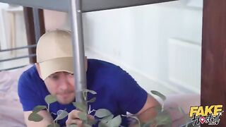 A cheating girlfriend gets caught and fucks with a stranger in a hotel room