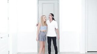 Skinny blonde Madison Summers fucked in the kitchen in a passionate, high-quality scene