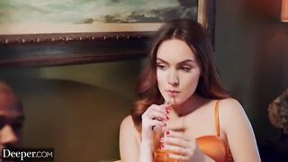 Sexy brunette Freya gets her man’s full attention