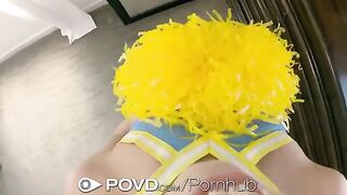 Cheerleader makes a mess on her face after intense sex