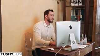 A woman named Nancy seduces her coworker for anal sex