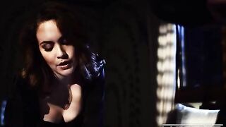 A hot brunette babe, Freya Parker, gets a sensual doggy style fuck