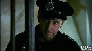 Hot blonde Rosella Visconti gets fucked by police chief and his babe