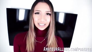 A beautiful tall girl, Kimora Quin, gets a cock in her throat with pleasure