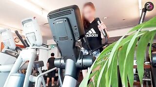 A hot fitness girl is doing exercise at home and getting intimate afterwards