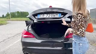 Hot girl buys a used car and fucks the Italian seller