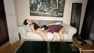 A girl invited a friend to watch a movie, but they started having sex instead